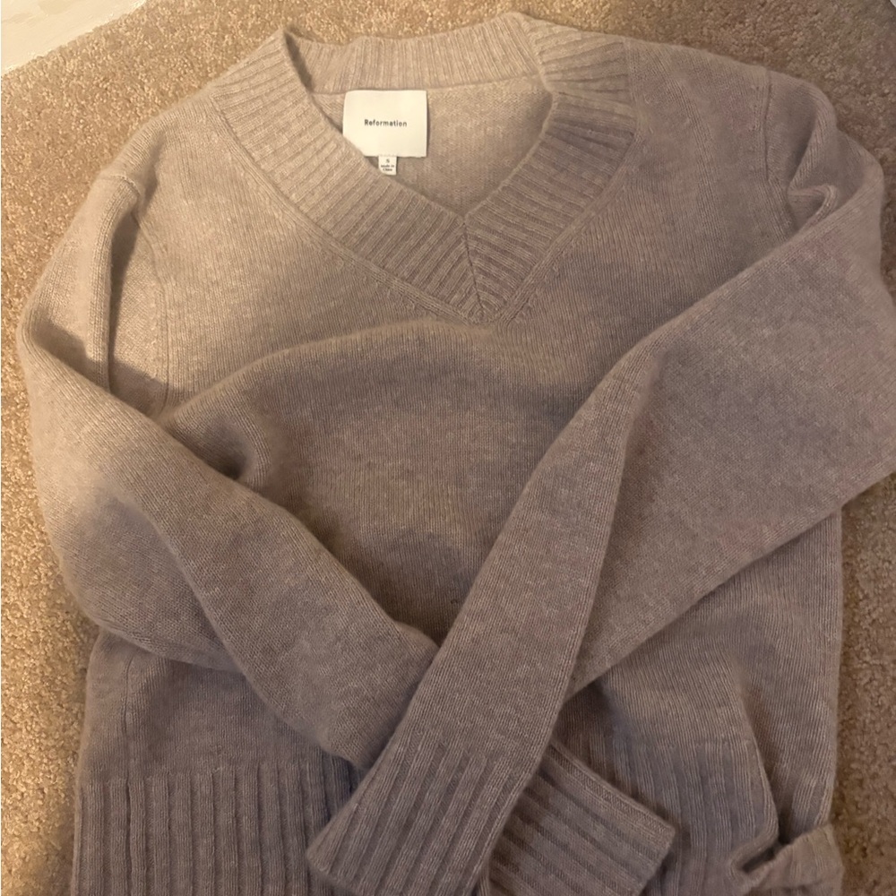 Reformation Cream Knit Top
